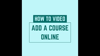 USFCA Adding a Course Online