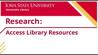 Research: Access Library Resources