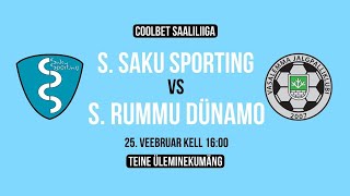 S. Saku Sporting - S. Dünamo Rummu 25.02.2024 COOLBET SAALILIIGA ÜLEMINEKUMÄNG