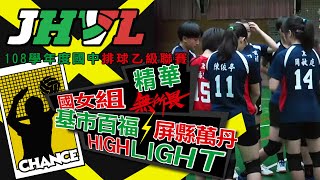 【JHVL精華】108學年國中排球乙級聯賽 女子組 基市百福 VS 萬丹國中