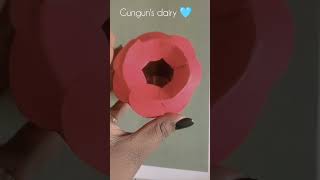 Paper rose 🌹♥️ #trending #diy  #youtubeshorts #music #gungun's dairy 🩵 #viralshorts