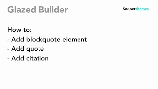 Blockquote Element Glazed Builder Drupal Tutorial