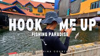 Luring at Singapore new fishing pond! Hook me up Fishing paradise at Punggol Marina country club