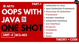 Java OOPS in One Shot | Unit-4 | Part-1 OOPS With Java 4th Sem BCS 403 | Java Collection Framework