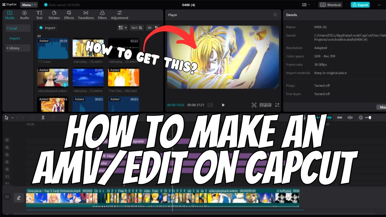 How To Make A Amv Edit On Capcut Pc Tutorial Youtube