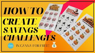 How to Create your own Savings Challenges in Canva using only the FREE version | August 27, 2023