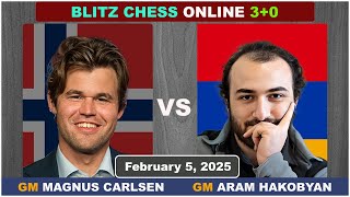 Magnus Carlsen vs GM Aram Hakobyan | Blitz Chess 3+0 | ChessCom | February 5 2025