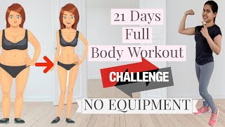 21 days WEIGHT LOSS workout challenge at home | NO GYM, NO EQUIPMENT