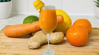 Carrot,ginger,lemon and orange juice for fat burn and Detox