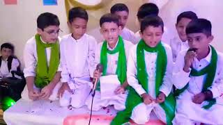students reciting manqabat at eid-e-gadeer wa Eid -e-Mubahila program..