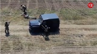 THE MOMENT OF THE AMBUSH OF THE RUSSIAN CAR: The soldiers were captured while wounded