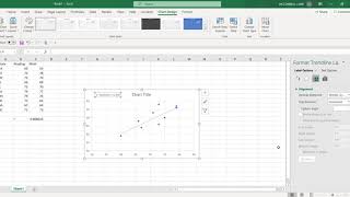 Correlation and the Least Squares Regression Line in Excel