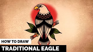 How to Draw a Old School Eagle | Tattoo Drawing Tutorial