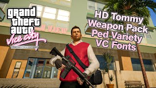 GTA Vice City NextGen: Higher Quality Weapon Pack, HD Tommy Vercetti, Ped Variety \u0026 Vice City Fonts