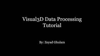 Visual3D Lower Body Processing Tutorial