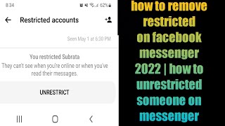 how to remove restricted on facebook messenger 2022 | how to unrestricted someone on messenger