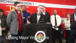 Lansing Mayor Virg Bernero and EL Mayor Nathan Triplett on National Guard in ice storm