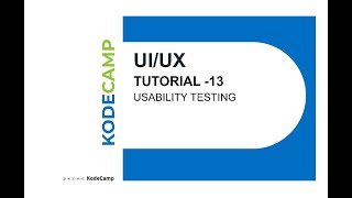 13. Usability Testing: KodeCamp 1.0 Training Session