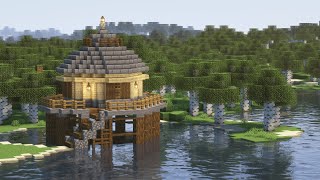 【マイクラ】サバイバル拠点の作り方！水上に丸い屋根の家を建築！