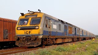 01414 Pandharpur - Nizamabad Demu Express | Crazy Honking By ICF Demu Train | Railway Train Videos