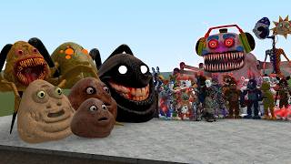 POU CREEPYPASTA BOU'S REVENGE VS ALL FNAF 1-10 ANIMATRONICS In Garry's Mod!