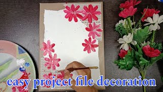 Very unique and beautiful project file decoration idea. Easy project file/ notebook decoration idea