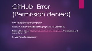 GitHub Error (Permission denied 403)