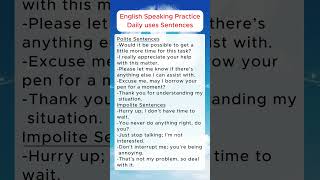 English speaking practice | daily uses polite and impolite sentences #englishspeakingpractice