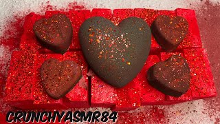 Red Crush | Hearts \u0026 Fresh Blocks | Oddly Satisfying | ASMR | Sleep