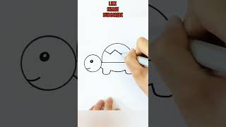 easy & simple turtle drawing tutorial 🫢😱👌#shorts #drawing