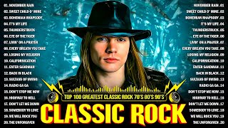 Best Classic Rock Songs 70s 80s 90s - Queen, Guns N Roses, ACDC, Metallica, U2, Pink Floyd, Bon Jovi