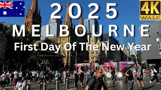 Melbourne Australia Walking Tour First Day Of New Year 2025 In Melbourne 4K