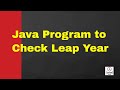 Java Program to Check Leap Year