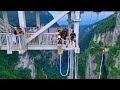 Zhangjiajie Grand Canyon Glass Bridge 260-meter-high bungee jumping process【Curious China】