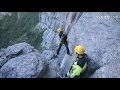 Rappel volado en el salto del Nervión