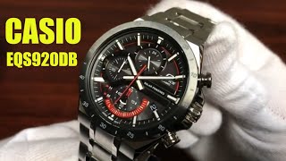 Unboxing Casio Edifice EQS-920 Steel Solar Powered Chronograph Watch EQS920DB-1AV