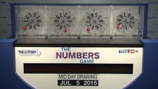 Midday Numbers Game Drawing: Sunday, July 5, 2015