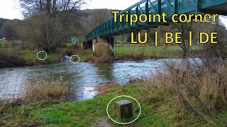 Tripoint corner (Luxembourg, Belgium, Germany) of the Our river valley walking tour, Dec. 2022 [4K]