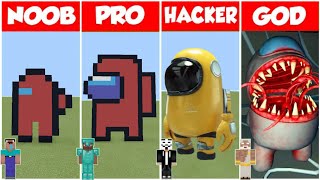 NOOB vs PRO vs HACKER vs GOD: AMONG US Batalla Minecraft