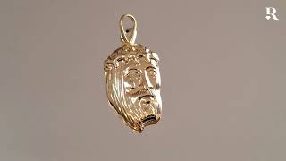 Pingente Face de Jesus Cristo 4.8 cm Raphaelle - Banhado a Ouro 18k.