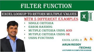 EXCEL LEVEL 2 PART 62 - FILTER FUNCTION