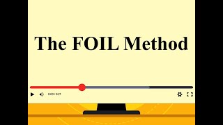 Video Tutorial: The FOIL Method: Example 2