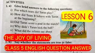 class 5 English book lesson 6 The joy of helping question answer