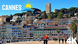 Cannes Old Town Walking Tour 2025 | 4K 60fps | Le Suquet, Forville Market \u0026 La Croisette