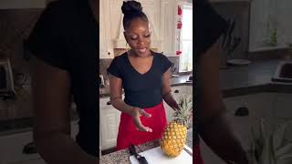 Here is an easy way to cut a pineapple