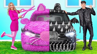 Pink Car vs Black Car Challenge by Multi DO Challenge