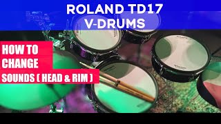 Roland TD17 - How to Assign Sounds to V-Drum Pads (Head \u0026 Rim)