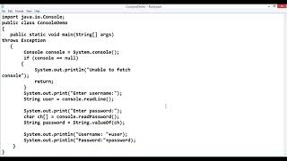 Video 24 Console Class in Java