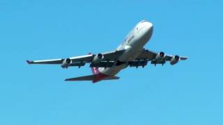 Qantas 747-438 Oneworld VH-OJU Takeoff Sydney Airport