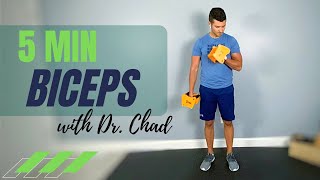 5 MIN Biceps // quick bicep sculpting \u0026 building workout for women + men | Dr. Chad